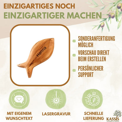 Christlicher Fisch aus Olivenholz – Handschmeichler – weitere Produktansicht 6 von 10