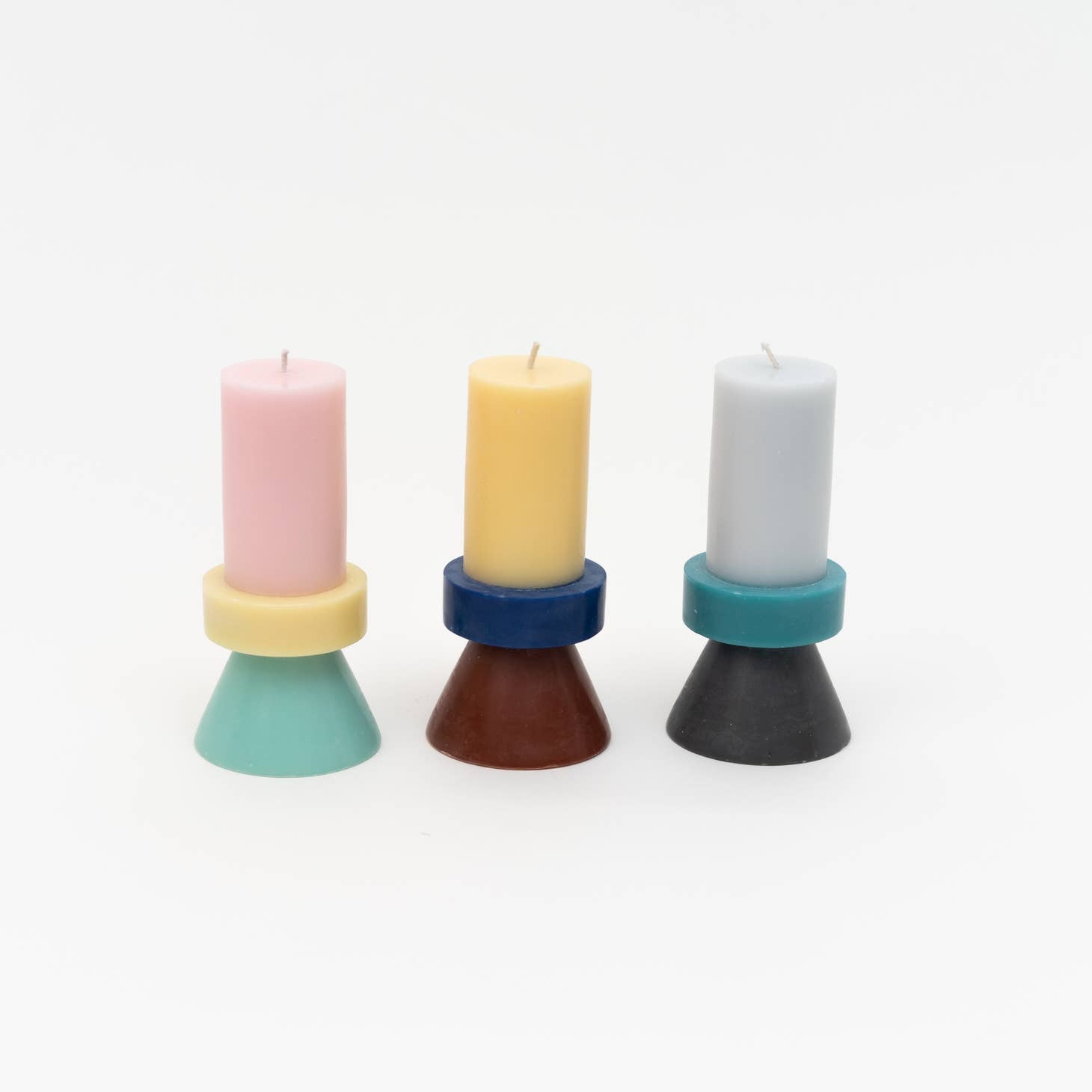 Stack Candle Tall Rosa, Hellgelb und Mint – zusätzliche Produktansicht 2