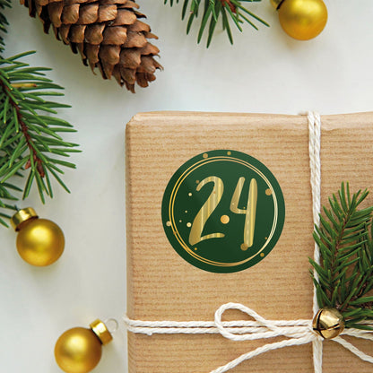 Adventskalender-cijferstickers 1–24 – 4 kleuren