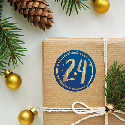 Adventskalender-cijferstickers 1–24 – 4 kleuren