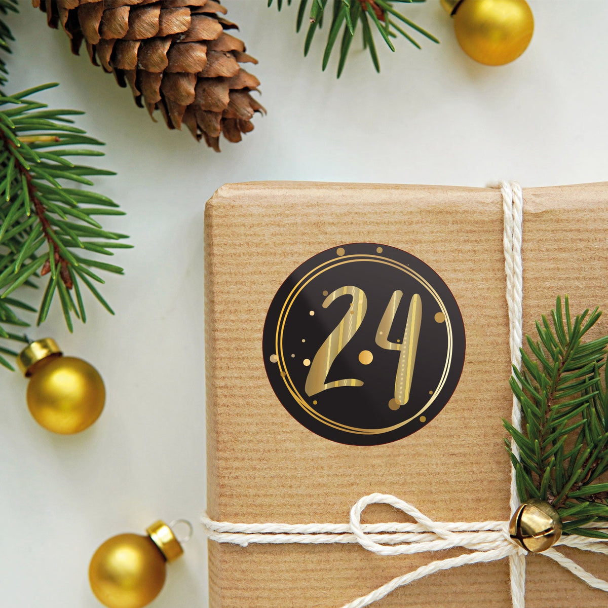 Adventskalender-cijferstickers 1–24 – 4 kleuren