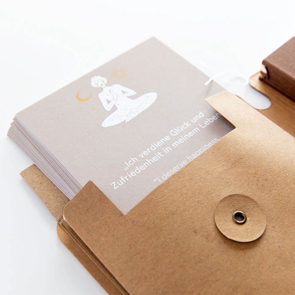 Affirmationskarten Set mit Bullet Journal und Rosenquarz