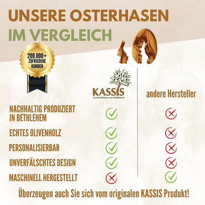 Paashaas in ei van olijfhout