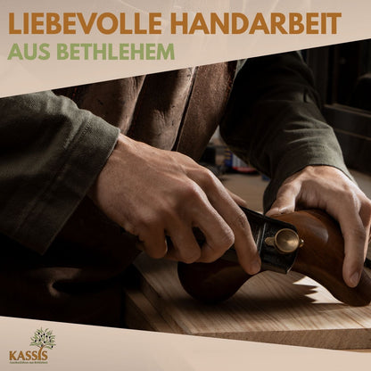 Klaverblad van olijfhout – handsteen & geluksbrenger