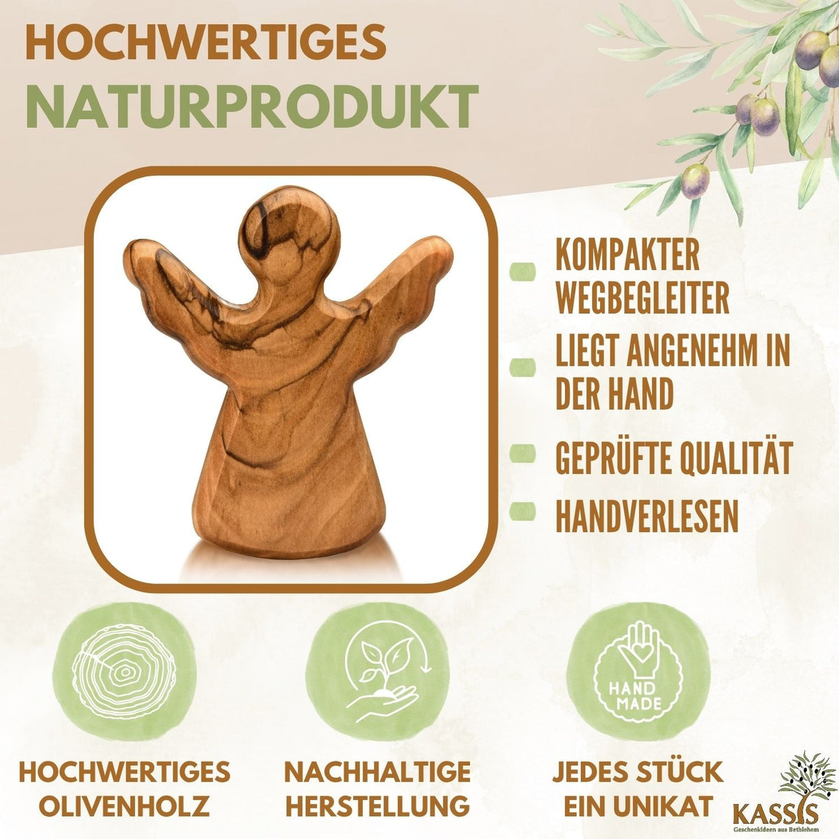 Olivenholz-Schutzengel „Ich bin stolz auf dich“ – weitere Produktansicht 2 von 11
