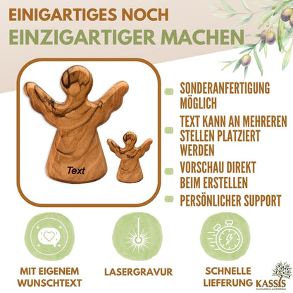 Olivenholz-Schutzengel „Ich bin stolz auf dich“ – weitere Produktansicht 7 von 11