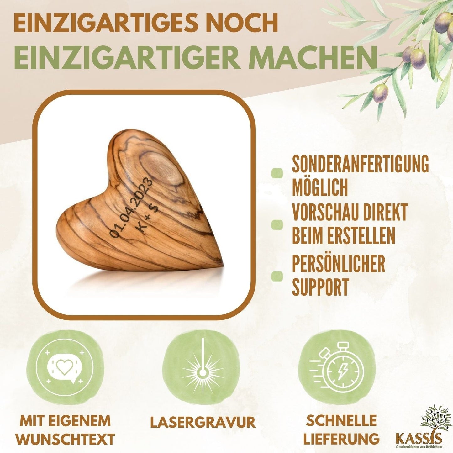 Hart van olijfhout – handsteen & klein cadeau