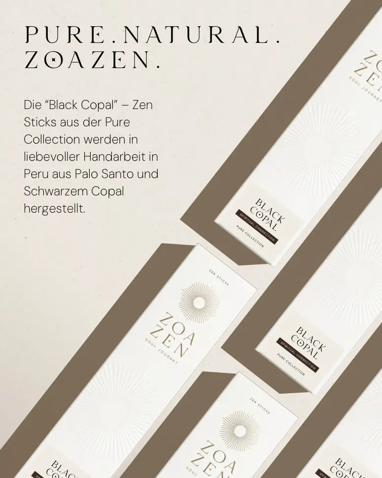 Black Copal Räucherstäbchen von ZoaZen für Reinigung und Erdung – Ritualszene