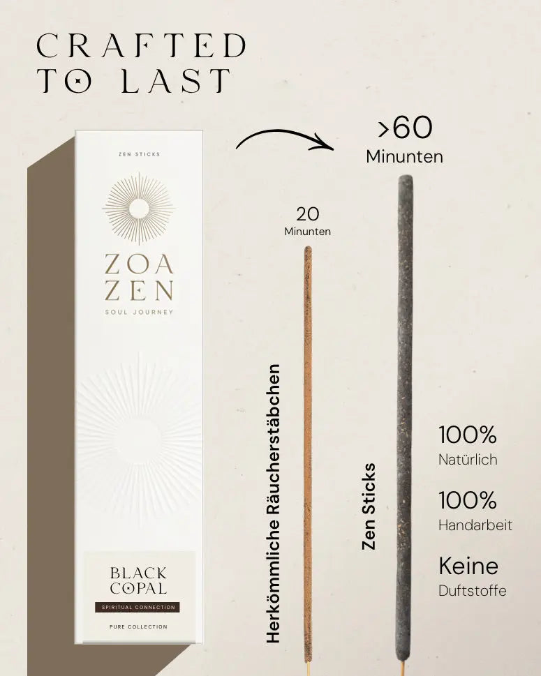Black Copal Räucherstäbchen von ZoaZen für Reinigung und Erdung – achtsame Anwendung