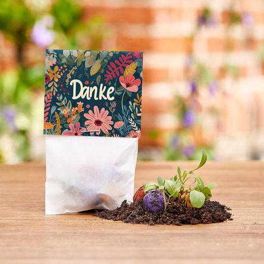 50 Blumenmurmeln Danke in zehn Tütchen