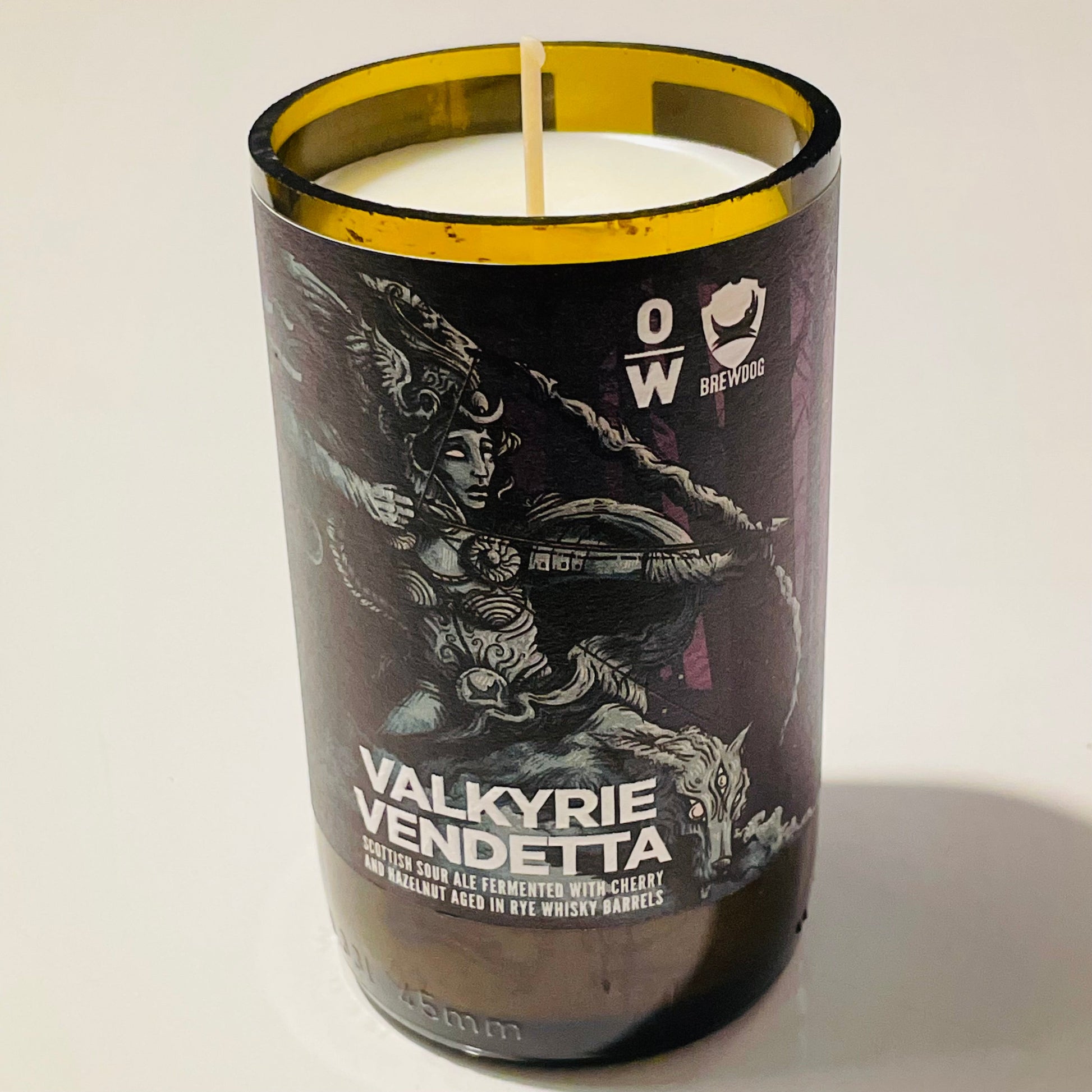 Flaschenkerze Brewdog Valkyrie Vendetta als Upcycling Kerze aus originaler Bierflasche