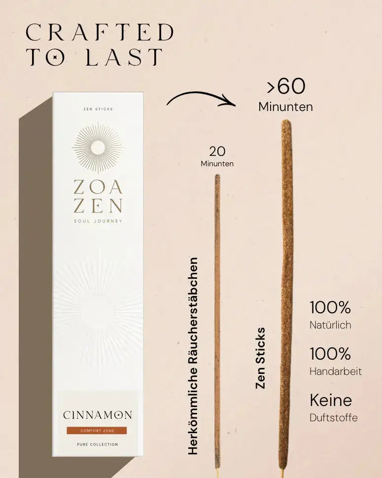 Cinnamon Räucherstäbchen von ZoaZen im warmen Duftritual – achtsame Anwendung