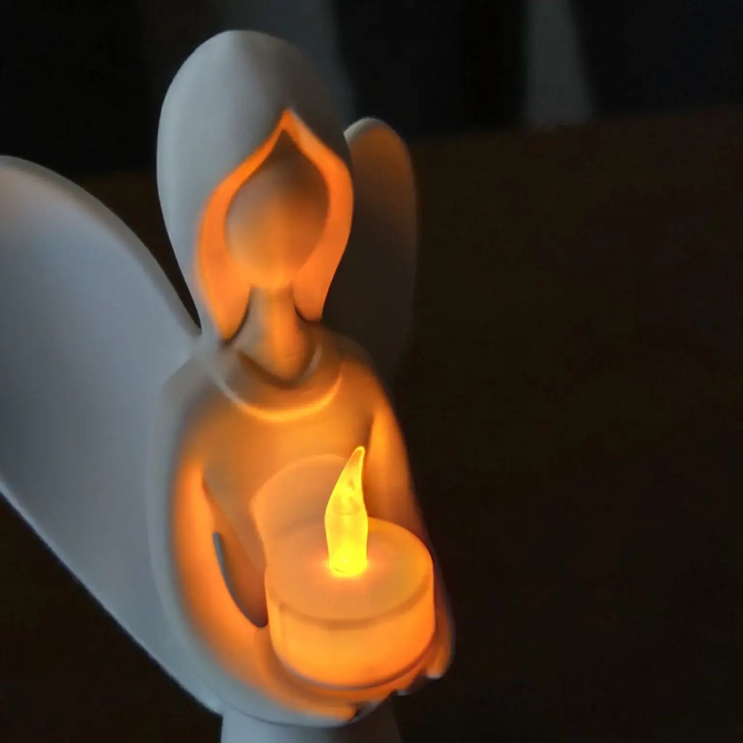 Weihnachtsengel Deko mit LED-Licht für Sideboard und Fensterbank