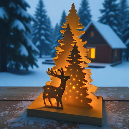 Minimalistische Weihnachtsdeko Szene mit warmem Lichtmoment