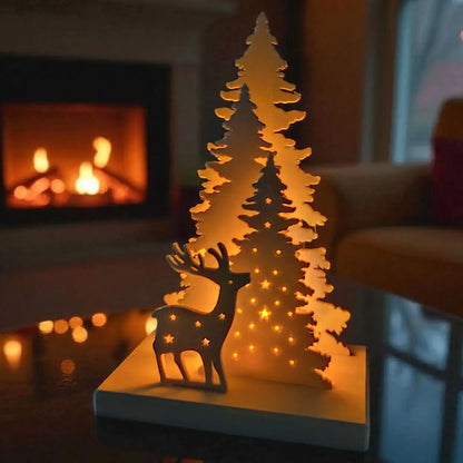 Weihnachtliche Tischdeko mit LED-Teelichthalter und ruhiger Atmosphäre