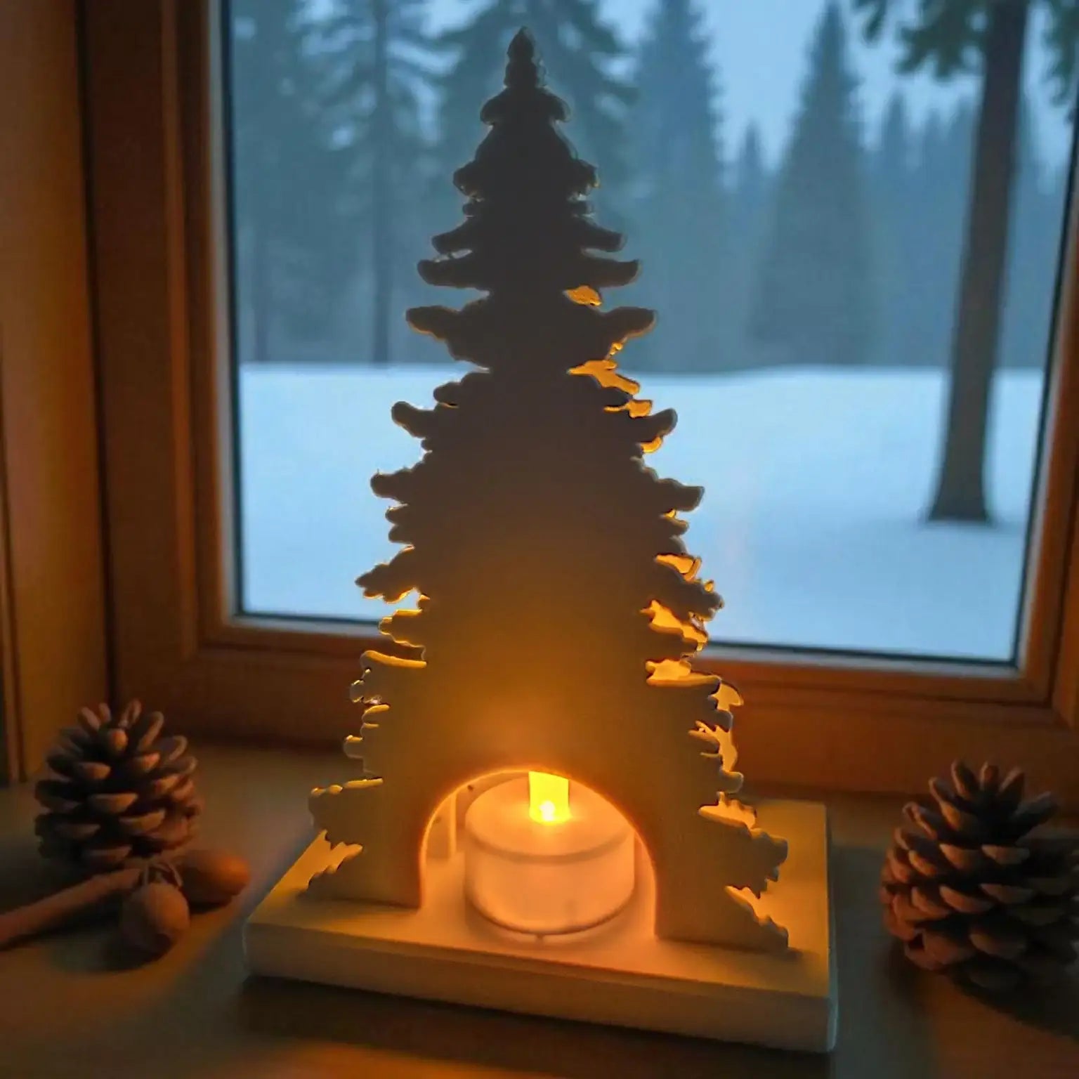 Kleine Weihnachtsdeko mit LED-Licht für Tischdeko und Sideboard