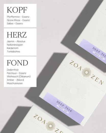 Deep Talk Räucherpapier von ZoaZen für Fokus und bewusste Gespräche – Anwendung