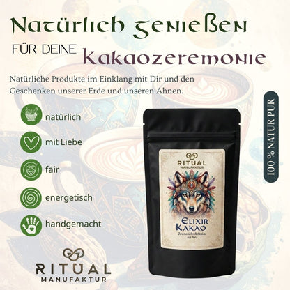 Elixir Rohkakao aus Peru – Verpackung und Produktdetails