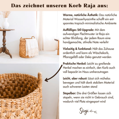 Wäschekorb RAJA – Wasserhyazinthe