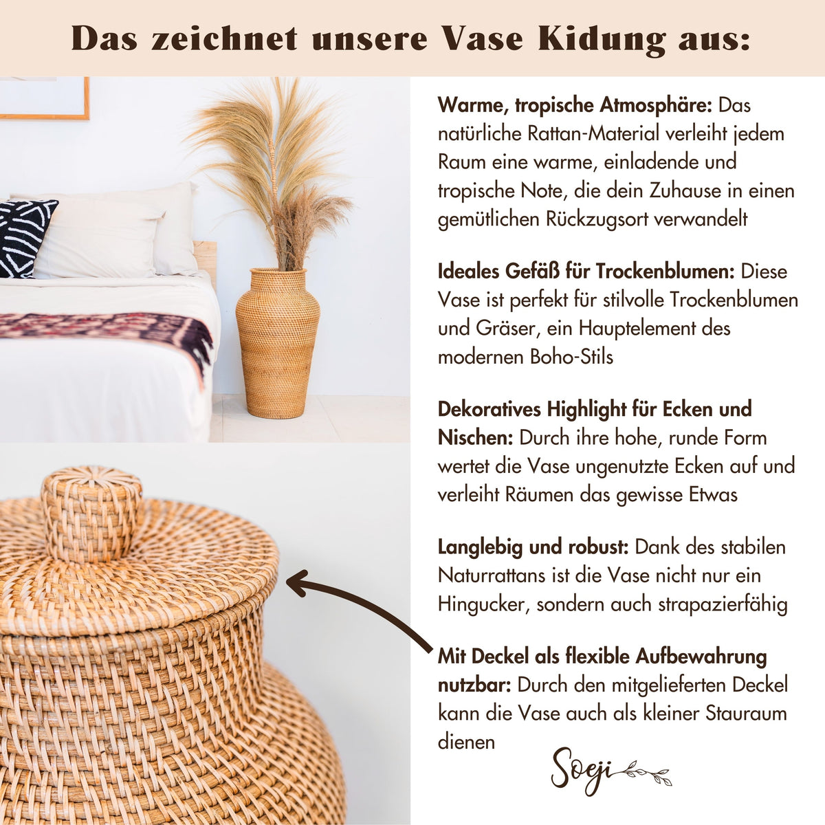 Dekovase KIDUNG – Rattan
