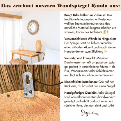 Wandspiegel RANDU – Seegras