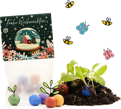 10×5 Blumenmurmeln „Schneekugel“ – Weihnachtsgruß