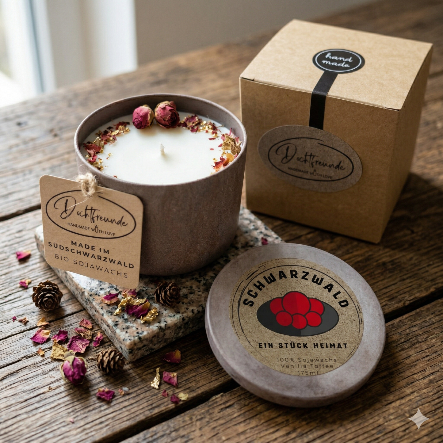 Personalisierte Duftkerze mit Stadtmotiv als Geschenk mit persönlichem Bezug und Wunschduft