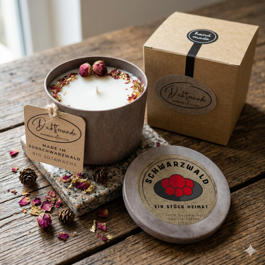 Personalisierte Duftkerze mit Stadtmotiv als Geschenk mit persönlichem Bezug und Wunschduft