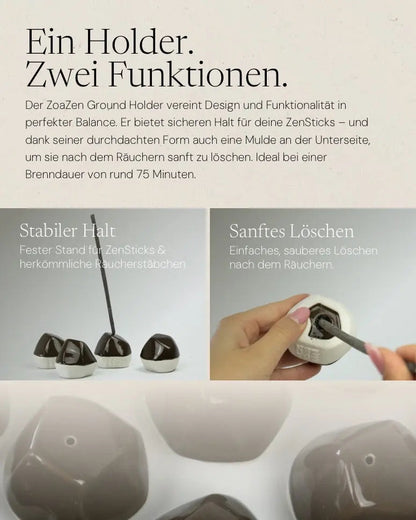 Ground Holder Räucherschale von ZoaZen in der Anwendung – Produktdetails