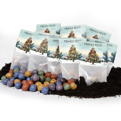10×5 Blumenmurmeln „Frohes Fest“ – Weihnachtsbaum