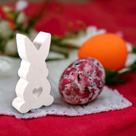 Minimalistische Hasenfigur – handgefertigte moderne Osterdeko
