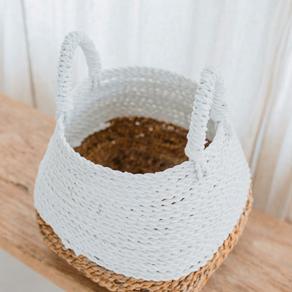 Flechtkorb MAJALENGKA (weiß) – Bananenfaser