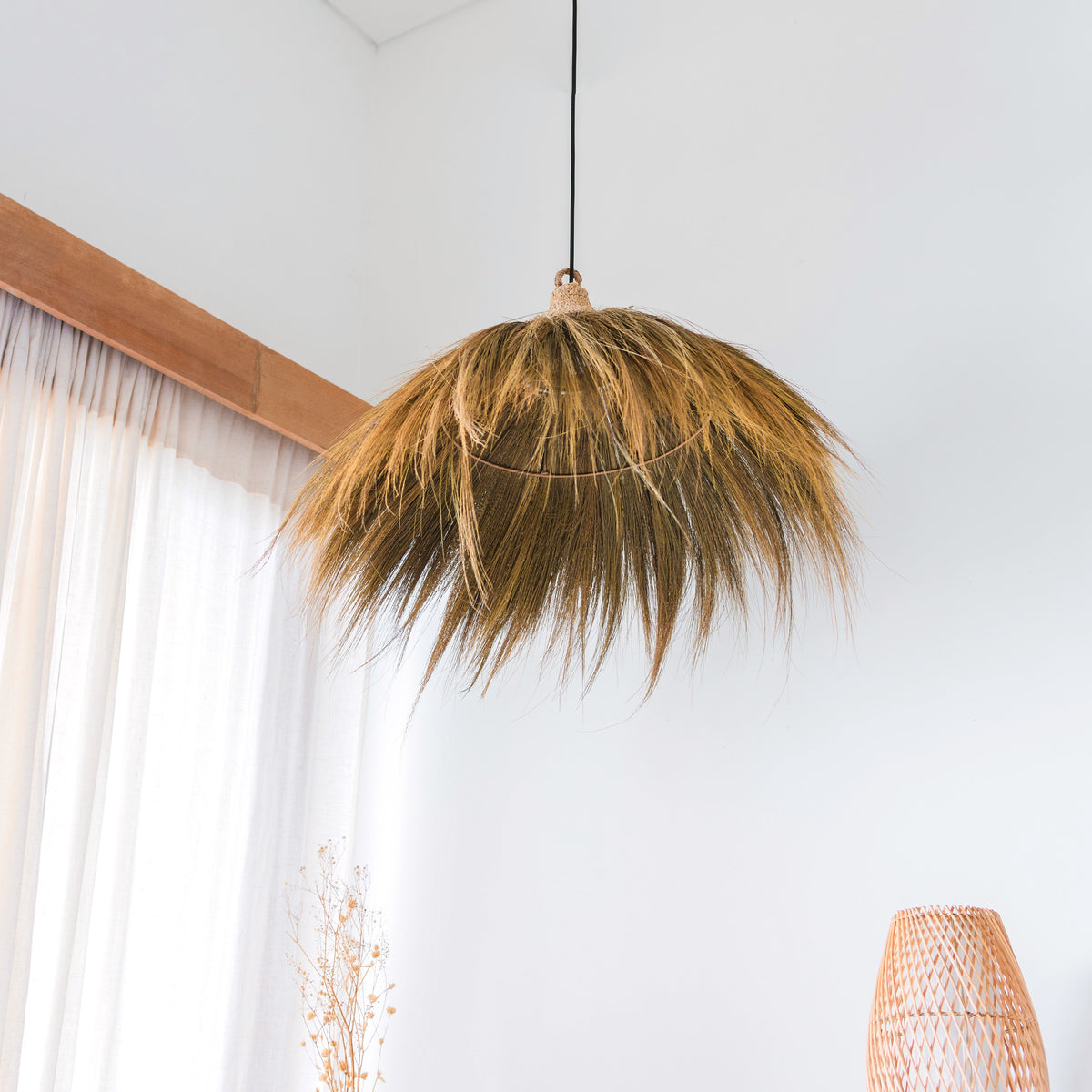 Boho-Lampenschirm MAWANA – Seegras und Raffia