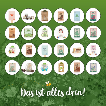 Inhalt des Adventskalenders Naturerlebnis mit Naturgeschenken