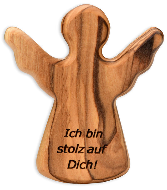 Olivenholz-Schutzengel „Ich bin stolz auf dich“