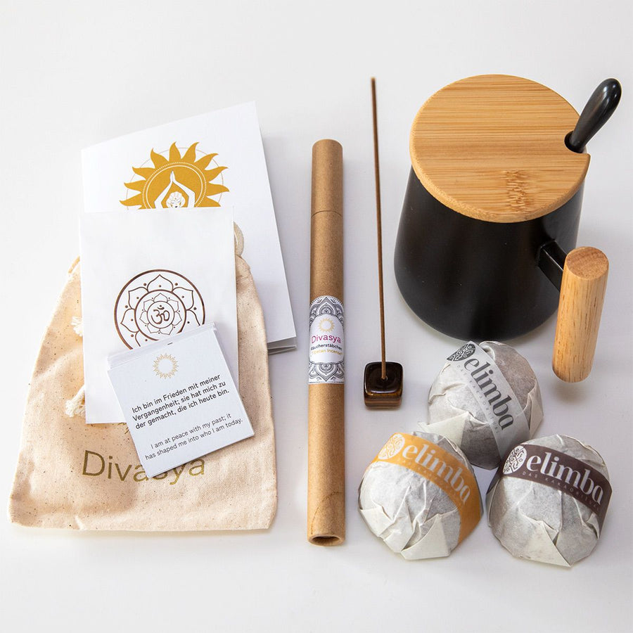 Kakao-Zeremonie-Set mit Tasse, Ritualkakao und Zubehör