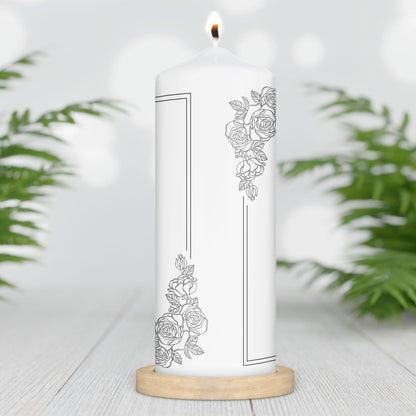 Personalisierte Erinnerungskerze Vintage Rosen