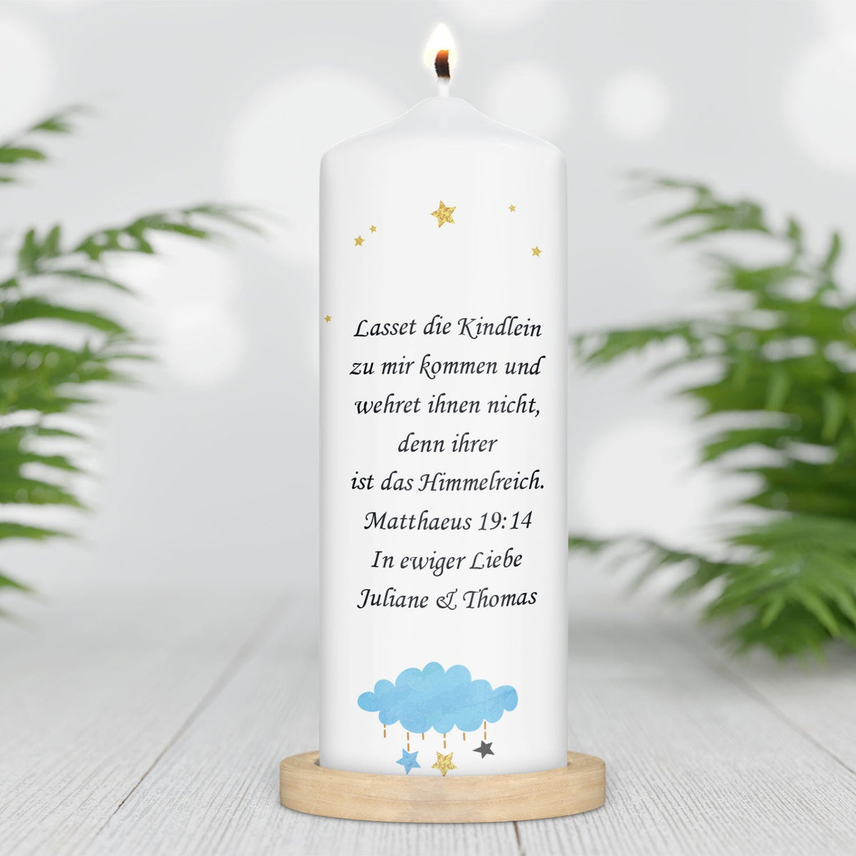 Kinder-Trauerkerze Wolkenschaukel – rosa Variante