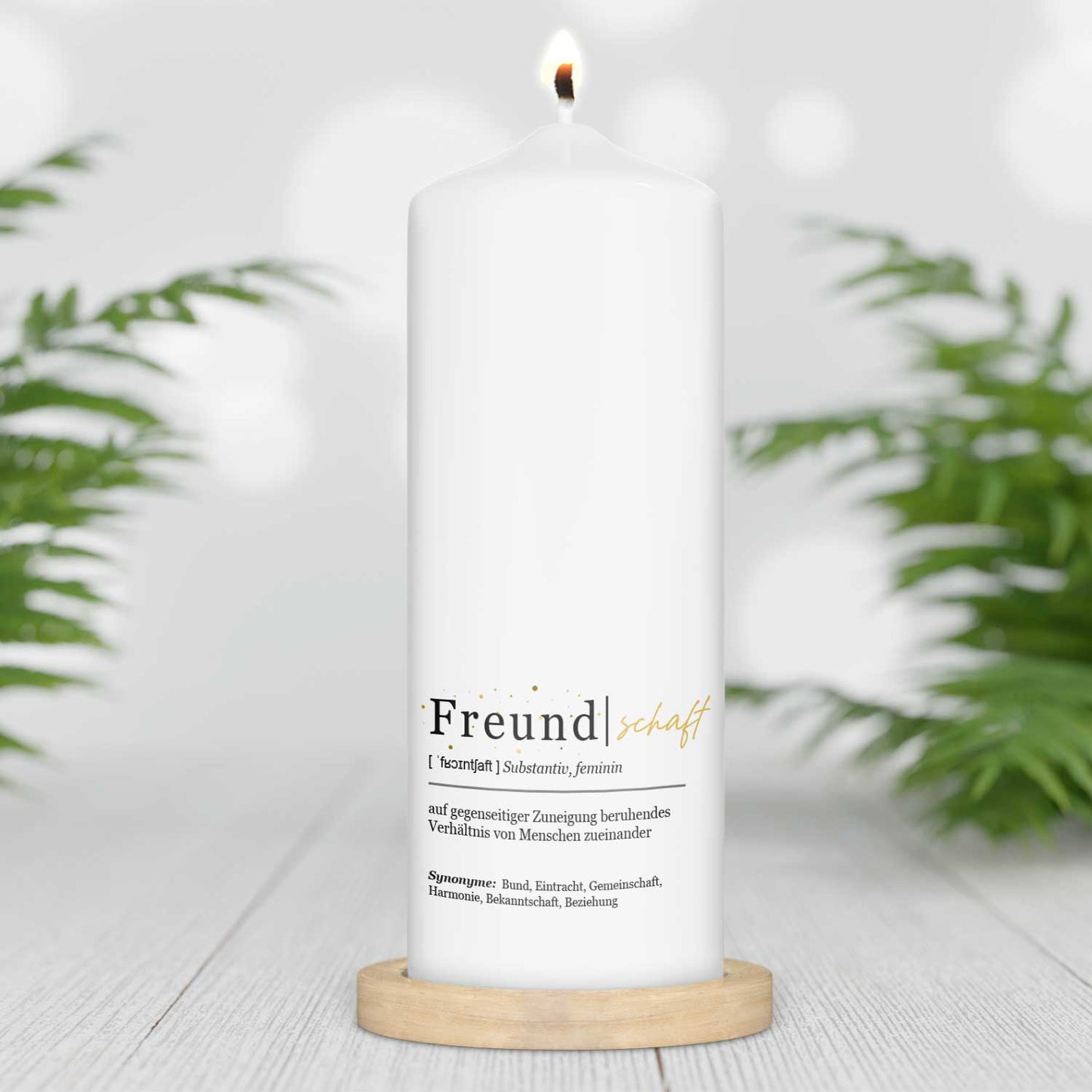 Cadeaukaars „Definition Freundschaft“ – 25 cm