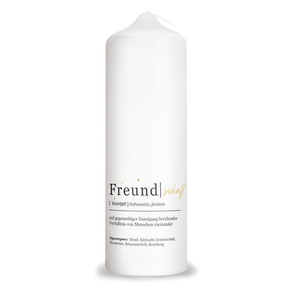 Cadeaukaars „Definition Freundschaft“ – 25 cm