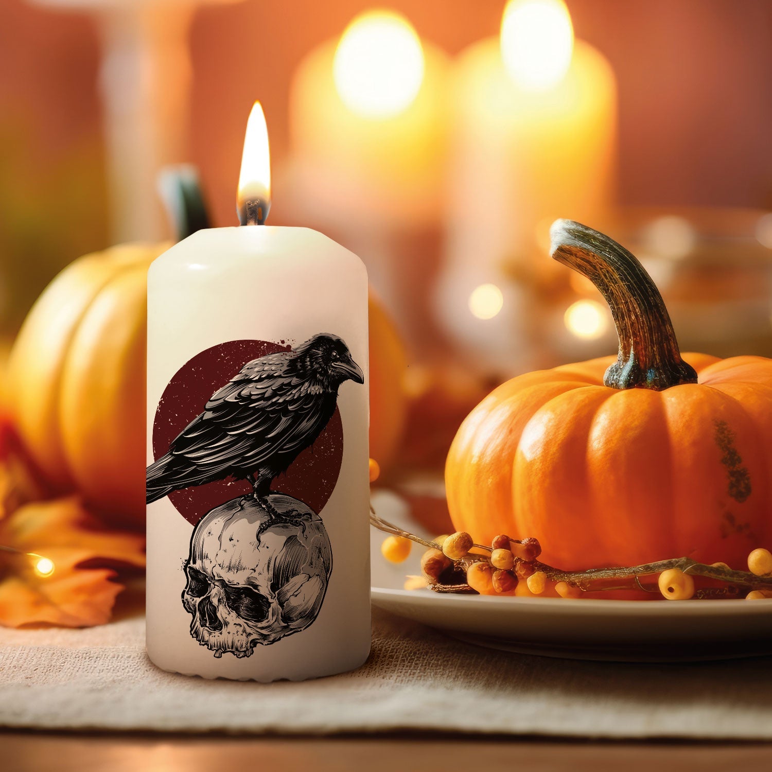 Raafkaars in mystieke gothic Halloween-decoratie