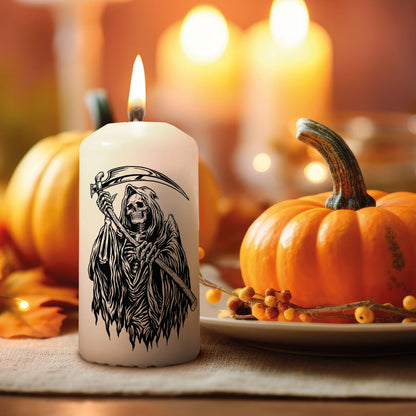 Grim Reaper-kaars in gothic Halloween-decoratie