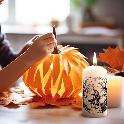 Gepersonaliseerde Halloween-kaars Ruiter zonder Hoofd als lichtaccent