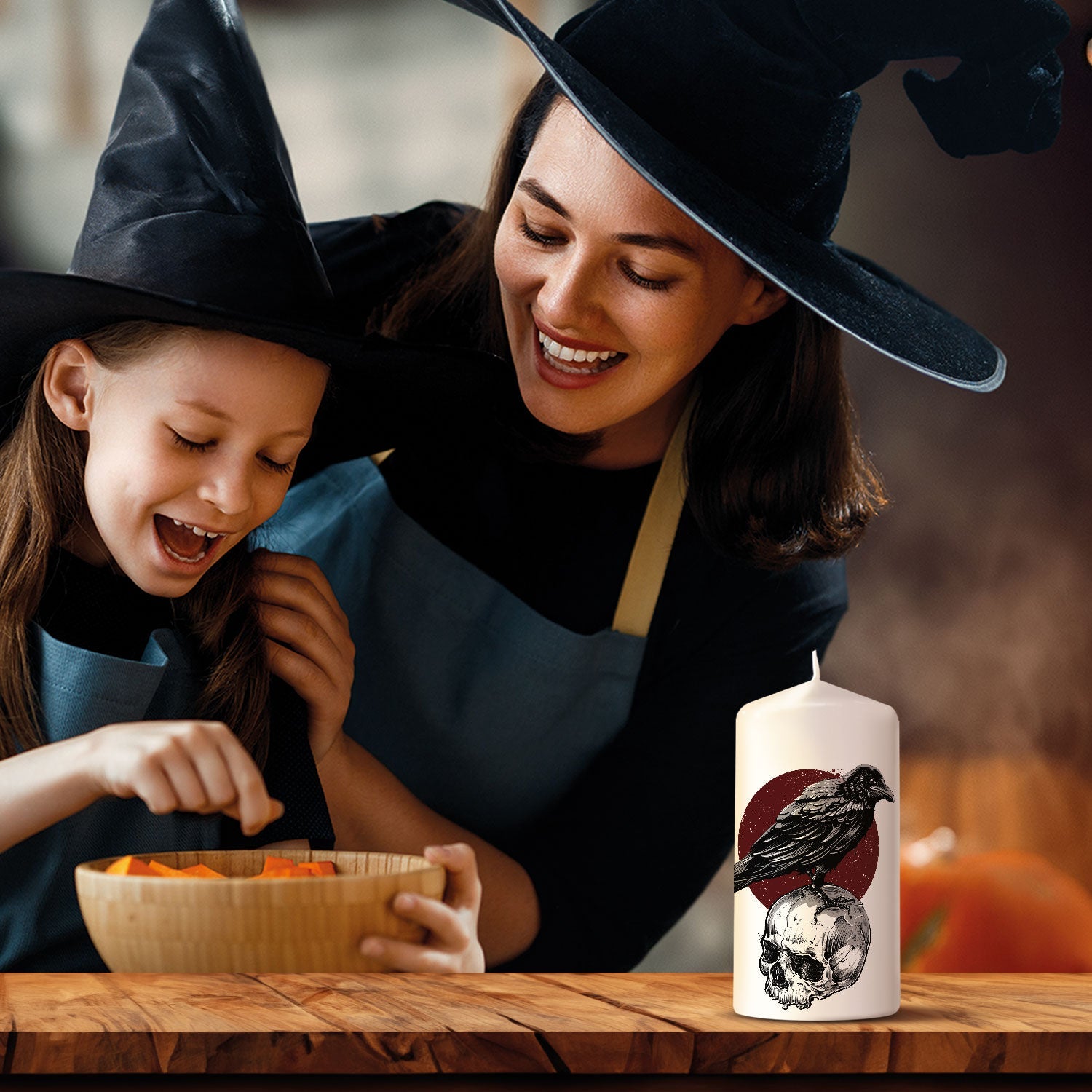 Halloween-kaars Raaf als persoonlijk gothic cadeau-idee