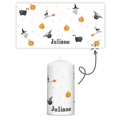 Halloween-kaars Vleermuis van 12 cm in rondomzicht