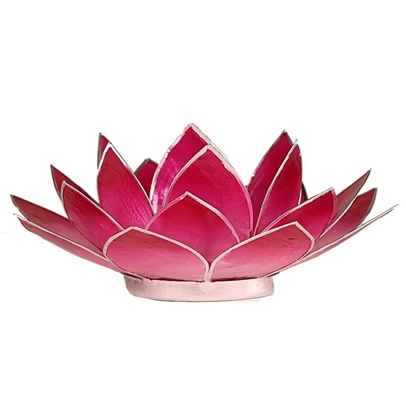 Lotus Teelicht aus Capiz – farbiger Lichtakzent für ruhige, stilvolle Räume | SteinKunstWerk