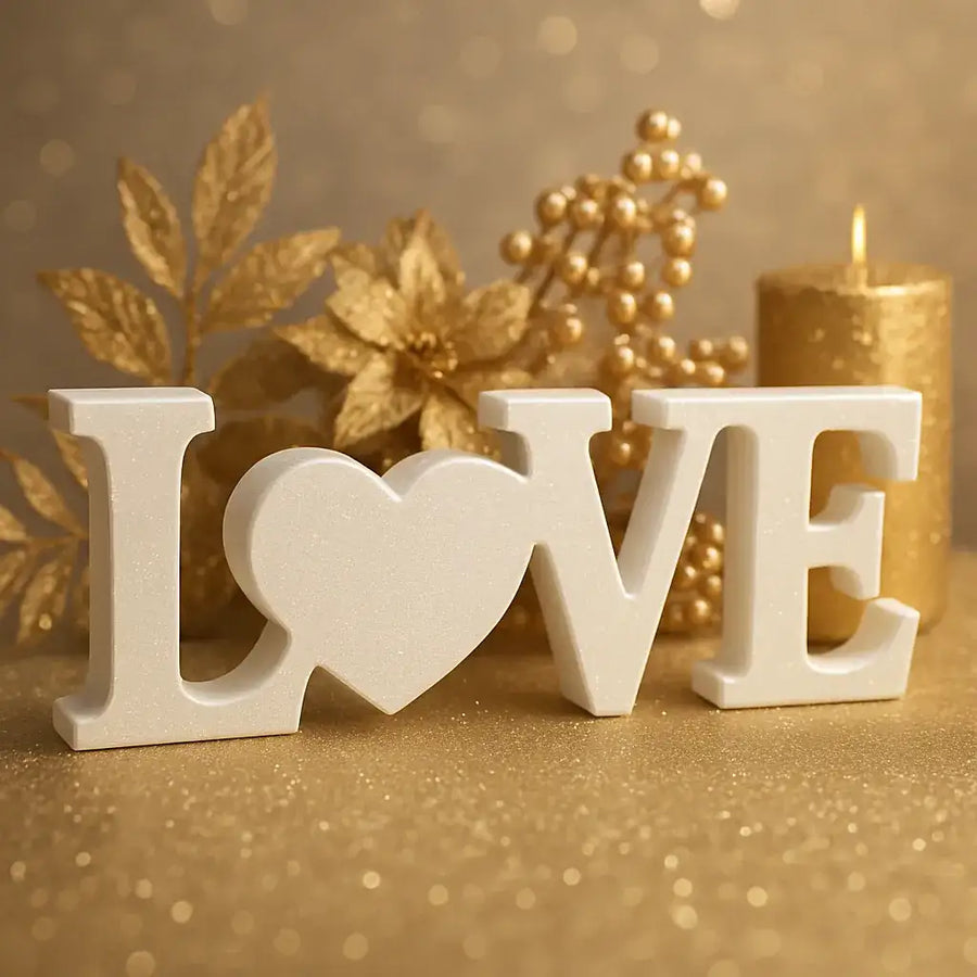 LOVE Schriftzug als handgemachte Deko und Geschenkidee für besondere Momente von SteinKunstWerk