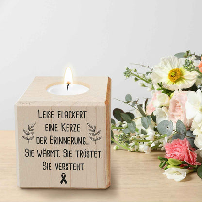 Trauerlicht aus Holz – Teelichthalter für stille Erinnerungsmomente