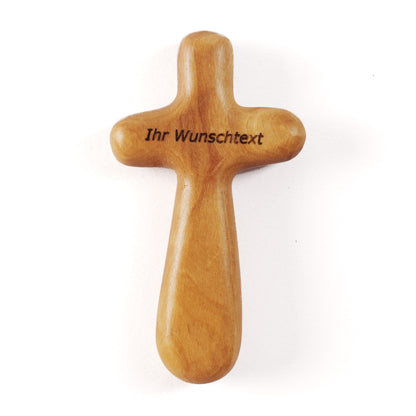 Olivenholz-Kreuz mit Gravur – 7–10,5 cm