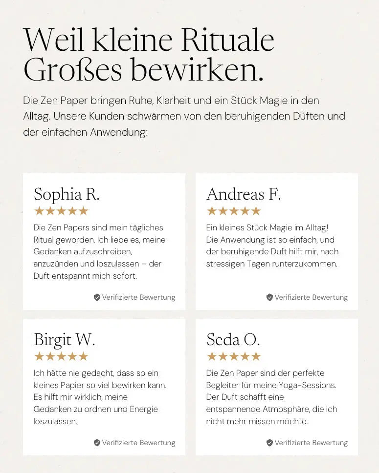Press Pause Räucherpapier von ZoaZen für bewusste Auszeiten – Nahaufnahme